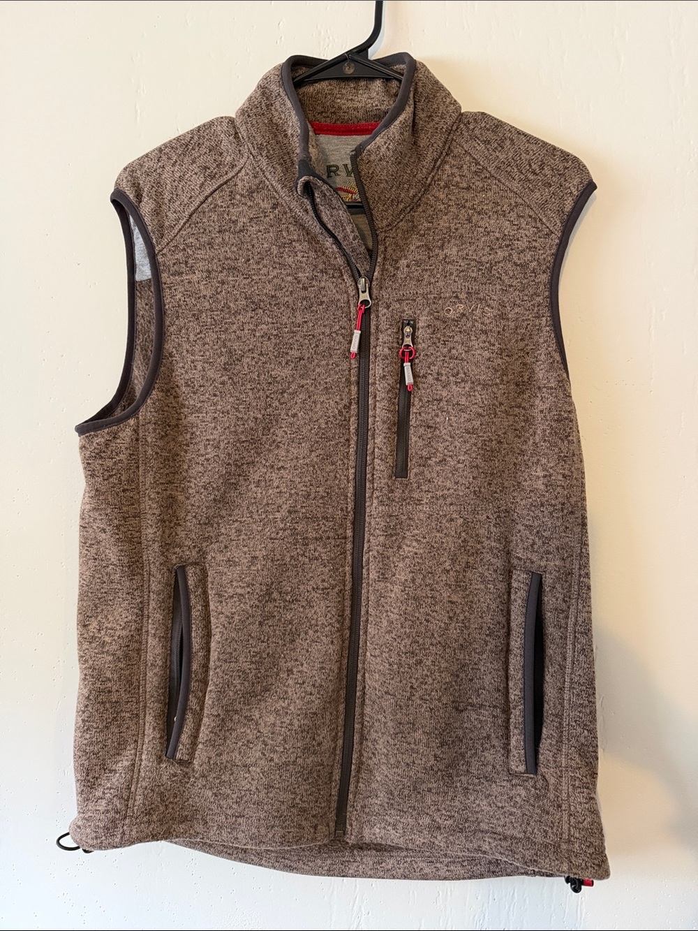 Orvis Heather Brown Full-Zip Fleece Vest
